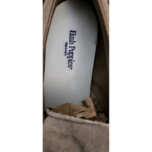 Vintage Hush Puppies Golf Shoes Womens 8 Tan Suede Golf Cleats - Picture 10 of 10